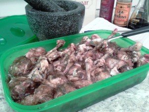 Wings in the marinade