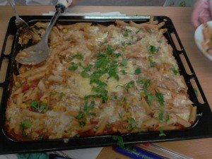 Tuna Pasta Bake waiting for eaters!