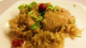 Chicken and Cranberry Baked Rice. A change from the normal left-overs.