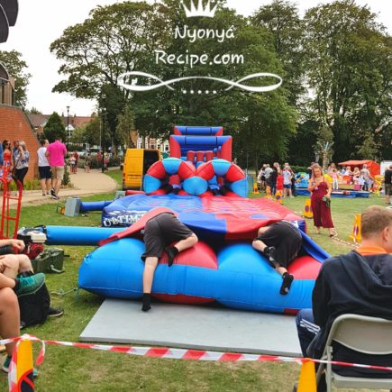 Hinckley feast, summer, holidays, kids having fun at bouncy castle.