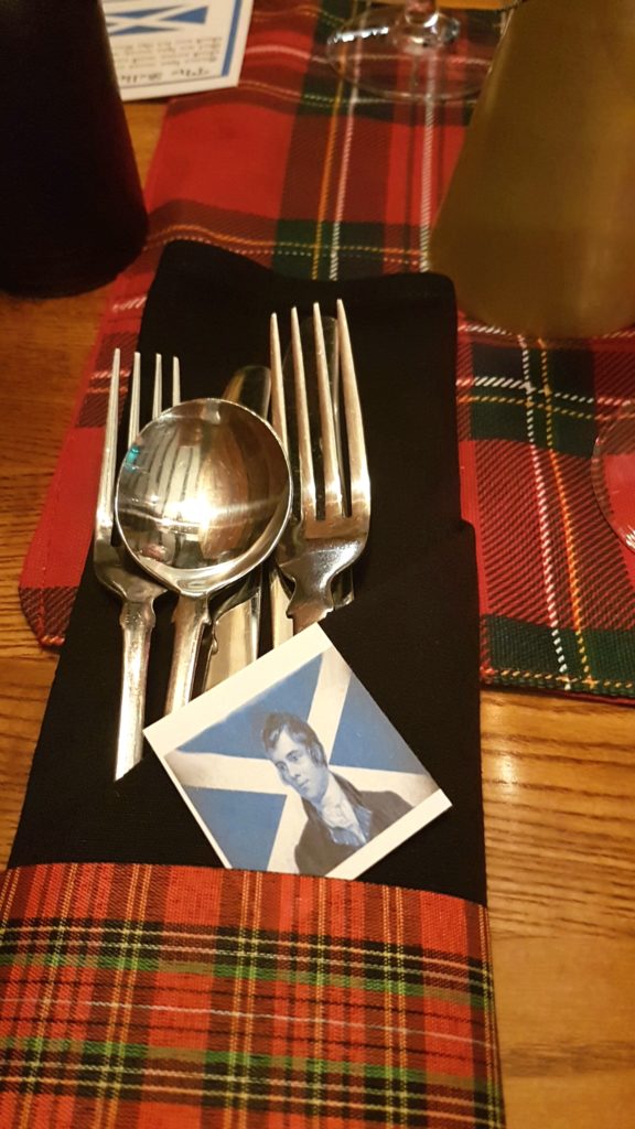 A set of cutlery with the Scottish Flag