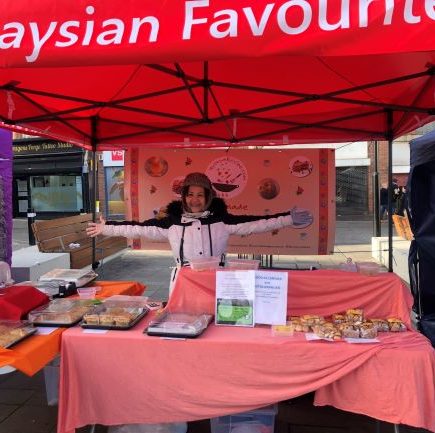 Loretta at Nyonya Recipe Gazebo in Leicester City.